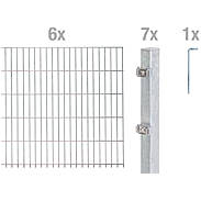 12m Doppelstabmattenzaun-Set 6-5-6 fvz, Höhe 1,60m