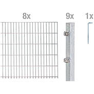 16m Doppelstabmattenzaun-Set 6-5-6 fvz, Höhe 1,40m