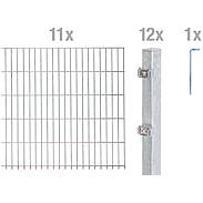 22m Doppelstabmattenzaun-Set 6-5-6 fvz, Höhe 1,40m