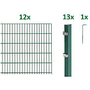 30m Doppelstabmattenzaun Set 8/6/8 grün Hx103cm